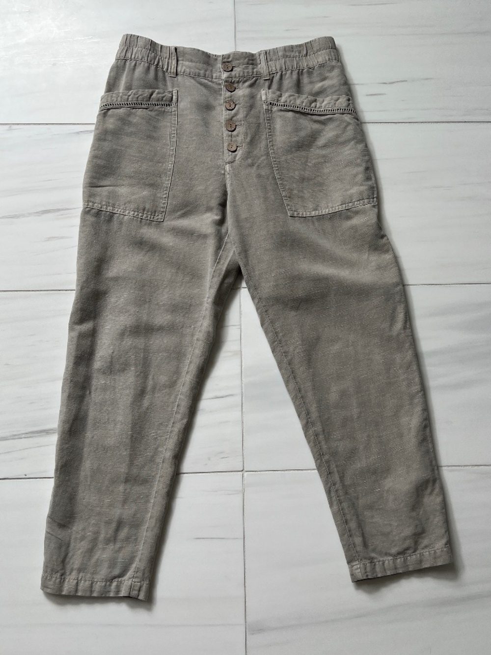 Sundance Cropped Linen Blend Pants Size 10